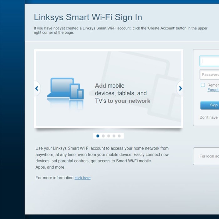 linksys router login