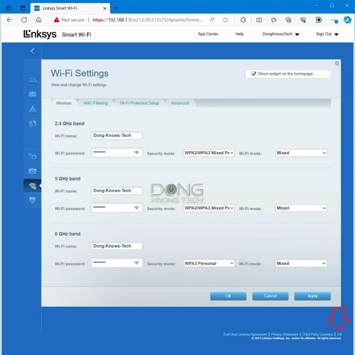 linksys router login