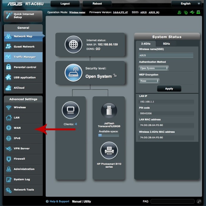 asus router login