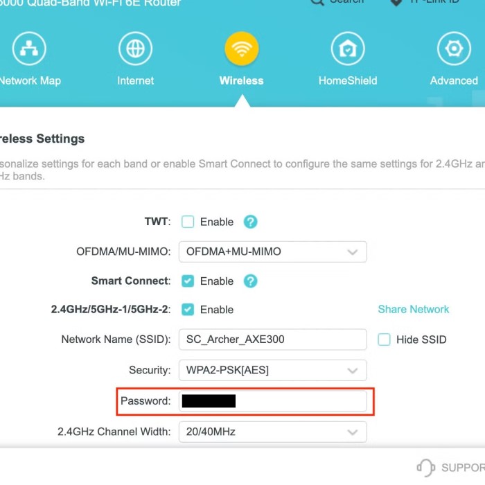 how to change router password