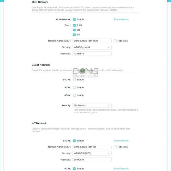 router settings