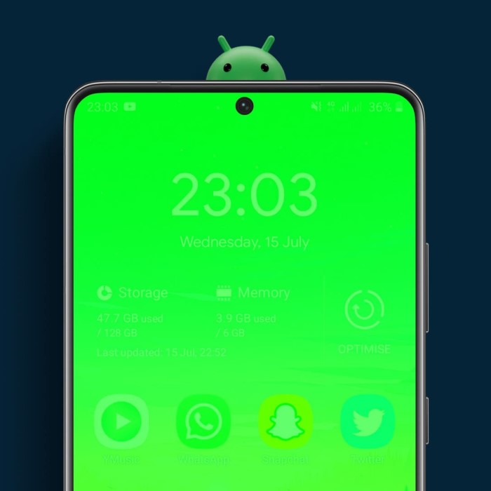 why is my phone screen green